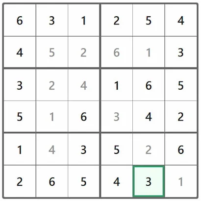 LinkedIn Mini Sudoku #80 Answer Solution